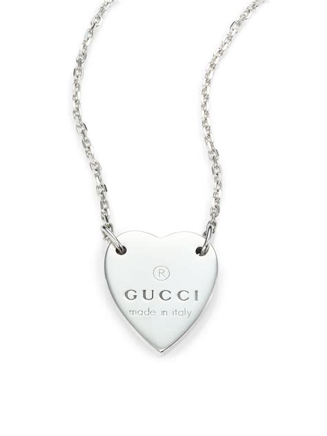 gucci silver heart ne|Gucci Women's Sterling Silver Heart Pendant Necklace .